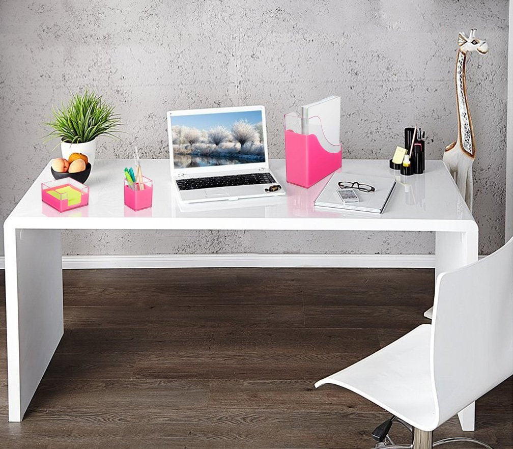 Buy now Richards Homewares Modern Desk Organizer, Clear and Pink at indiglob india