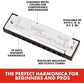 Buy now Fender Blues Deluxe Harmonica, Stocking Stuffers, Guitar Accessories, Pack of 7 with case (Keys C, G, A, D, F, E, B Flat) at indiglob india
