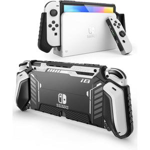 i-Blason Armorbox for Nintendo Switch OLED Case 2021 Dockable Comfortable Grip Protective Anti-Scratch Case Compatible with Nintendo Switch OLED Model and Joy-Con Controller (White)