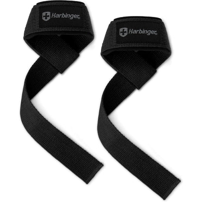 Harbinger Padded Cotton Lift Straps - Soft, Supportive Neotek Wrist Pads - 21.5" Length, 1.5" Width - Reinforced Edges & Heavy-duty Stitching - Cushions Wrists for Lifting Support