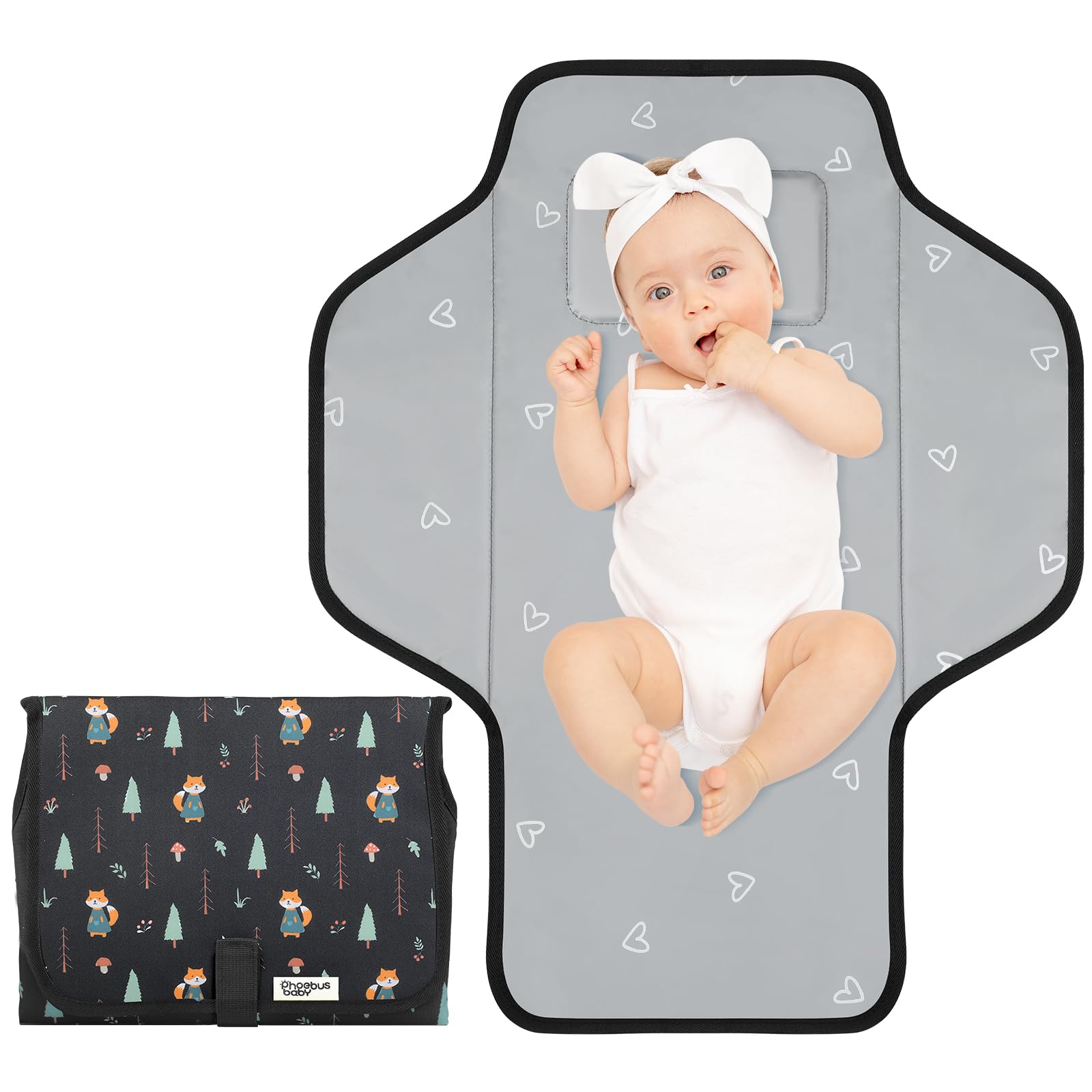 Buy now Baby Portable Changing Pad Travel - Waterproof Compact Diaper Changing Mat with Built-in Pillow - Lightweight & Foldable Changing Station, Newborn Shower Gifts at indiglob india