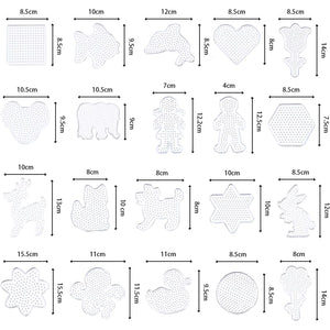 20 Pieces 5mm Fuse Beads Pegboards Clear Animal Shape Plastic Pegboards Craft Tray with 20 Pieces Colorful Cards for Kids DIY Craft Beads