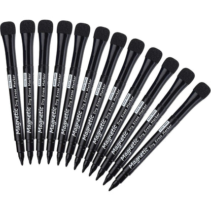 Magnetic Dry Erase Markers, (8 Pack) Dealkits Low Odor White Board Markers Whiteboard Markers with Erasers for Kids Teacher Supplies for Classroom Work on White Board, Calender, Fine Tip Point