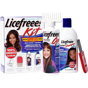 Licefreee Head Lice Treatment Kit - Complete Lice Treatment Gel That Kills Eggs and Lice, Nit Comb, Shampoo to Avoid Reinfestation, Head Lice Treatment, 4-Piece Set