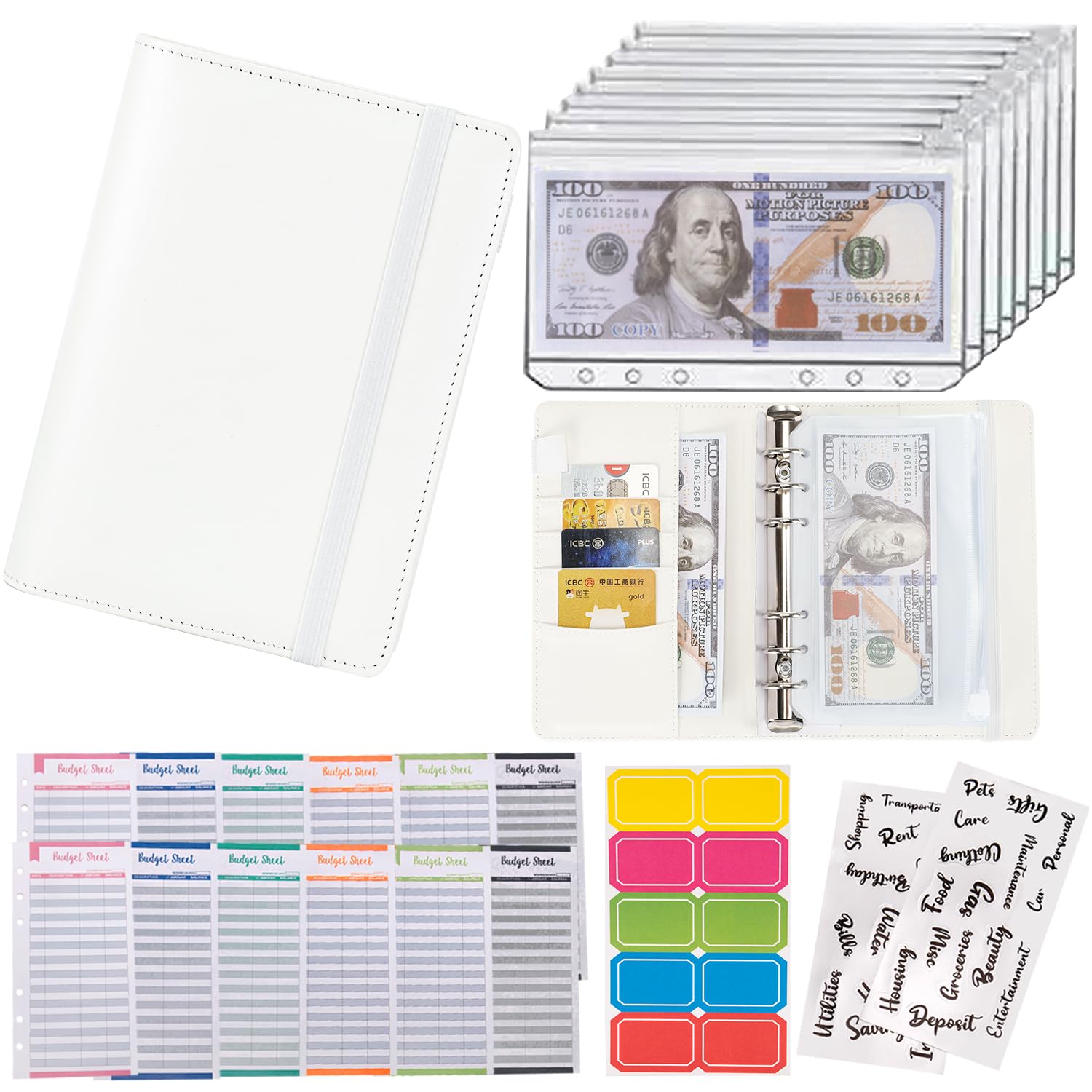 Buy now NICOOTHBudget Binder Cash Envelopes A6 Money Saving Binder with Zipper envelopes (Purple) at indiglob india
