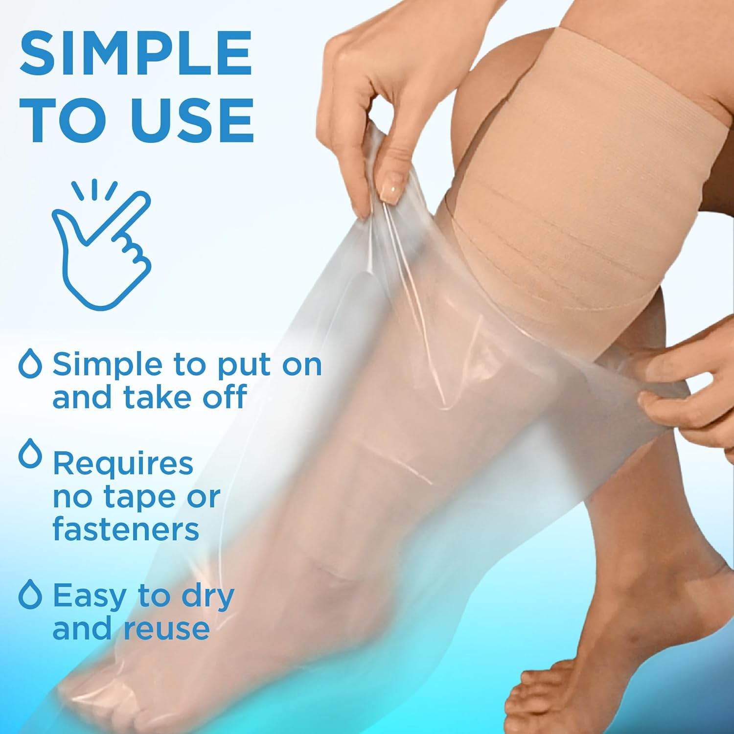 100% Waterproof Cast Covers for Shower Leg - Tight Seal - Reusable Adult 2pk Half Leg Cast Protectors - Knee, Ankle, Foot - My Store