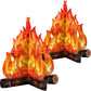 Boao 2 Set Fake Fire Fake Flame Camping Decoration 3D Cardboard Campfire Centerpiece Artificial Flames Campfire Party Decoration for Camp Bachelorette Christmas Party(12 x 10 Inch,Red Orange)
