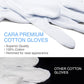 CARA Moisturizing Eczema Cotton Gloves, Medium, 6 Pair