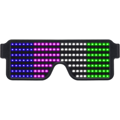 WOWSUN LED Glasses Light Up Dynamic Party Favor Glasses Festival Christmas USB Rechargeable LED Rave Glowing Flashing Glasses