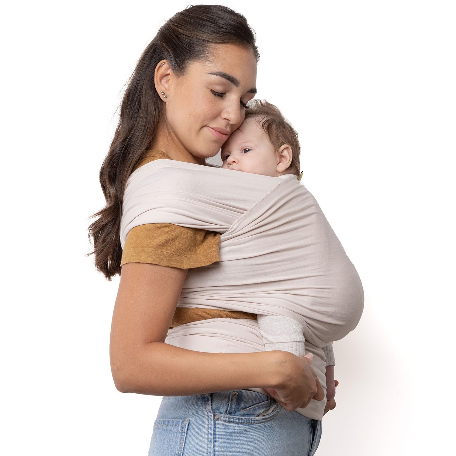 Buy now Boba Baby Wrap Carrier – Original Baby Sling Carrier for Newborns (7–35 lbs), Soft, Secure, Hands-Free & Ergonomic, Ideal for Comfortable Bonding, New Parents (Grey) Bamboo Serenity Organic Stone at indiglob india
