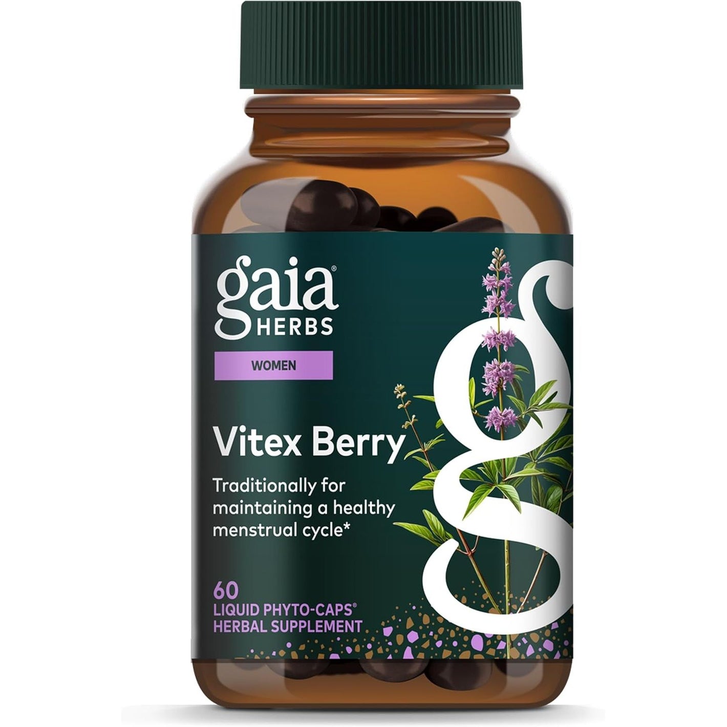 Gaia Herbs Vitex Berry - Supports Hormone Balance & Fertility in Women - 60 Vegan Liquid Phyto-Capsules (30-Day Supply)