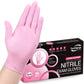 Buy now Pink Nitrile Gloves, 3-mil, Industrial Gloves Disposable Latex Free, for Cleaning & Esthetician, Rubber Powder-Free, 100-ct Box (Small) at indiglob india
