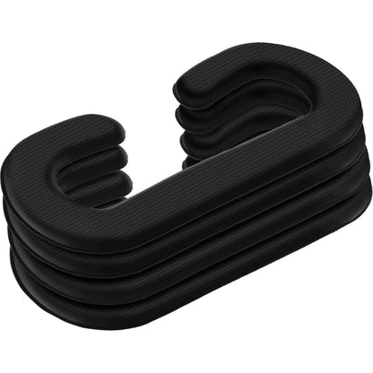 SATINIOR 4 Pack 11 mm PU Leather Foam Face Replacement Face Cushion Sponge Mat Breathable Cover Pad Memory Foam Compatible with Headset, Accessories, Black