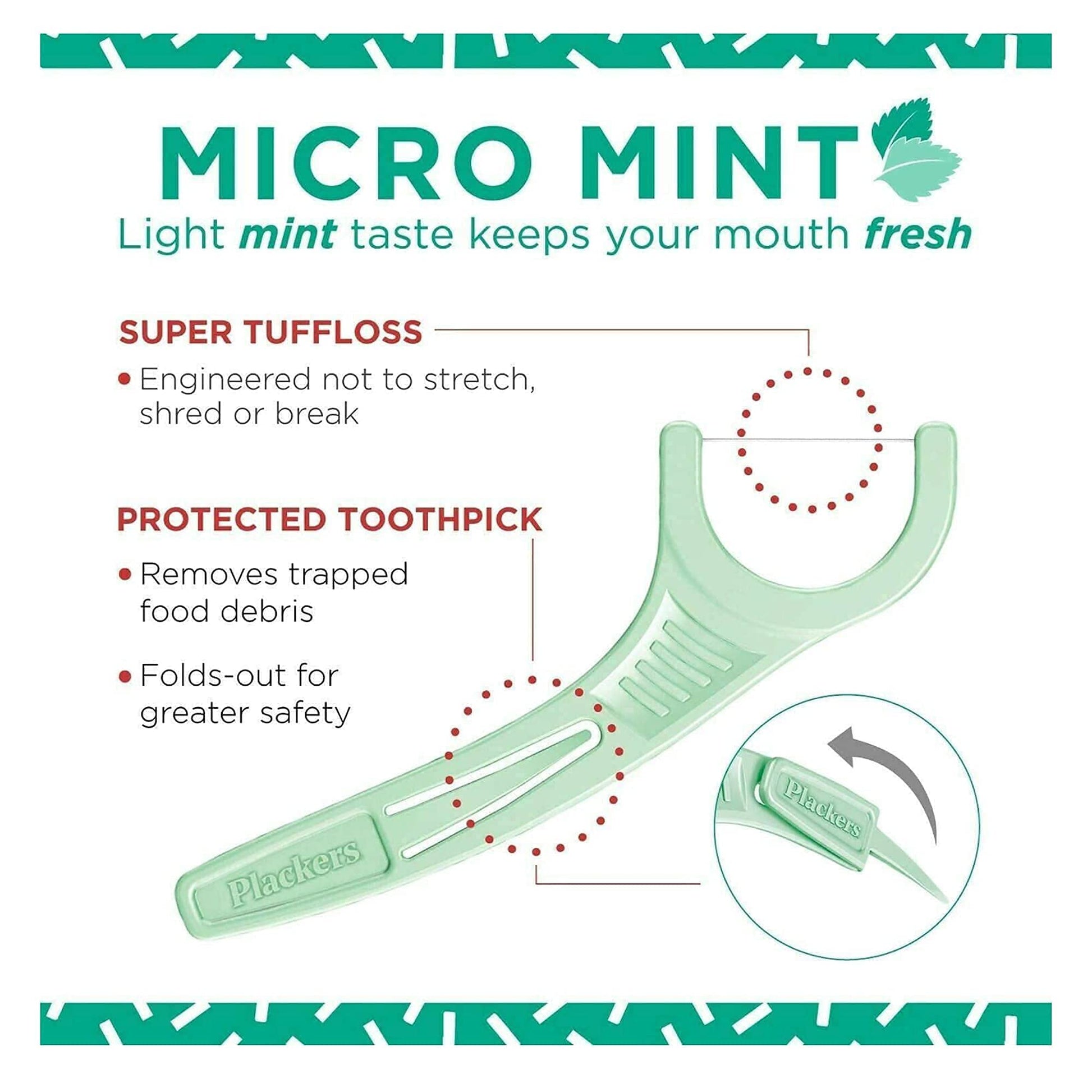 Buy now Plackers Micro 12 Count Flosser with Travel Case, Mint, 4-Pack at indiglob india