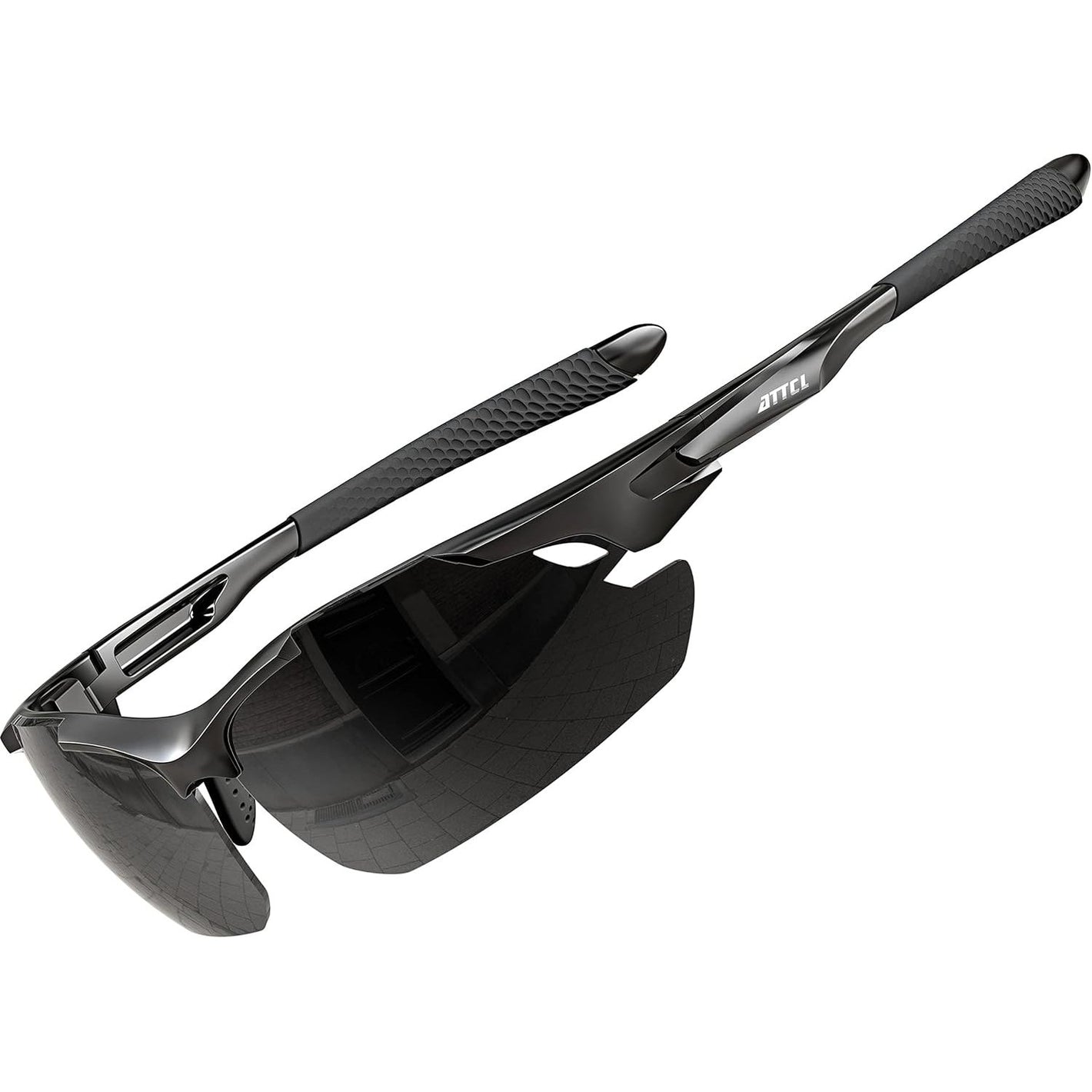 ATTCL Polarized Sunglasses Men Sports: Secure Fit Wrap Around TR90 Frame Ultra-Light UV Protection for Fishing Driving Golf