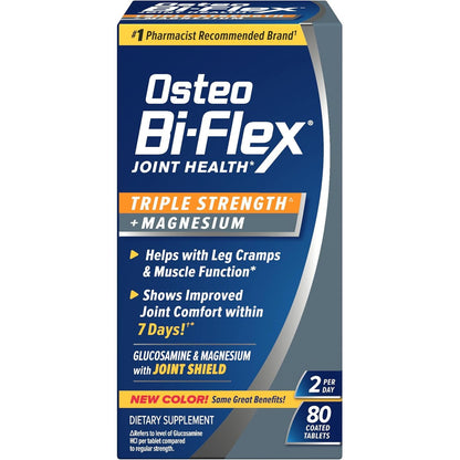 Osteo Bi-Flex Triple Strength Joint Supplement with Glucosamine & Magnesium, Gluten Free, 80 Tablets