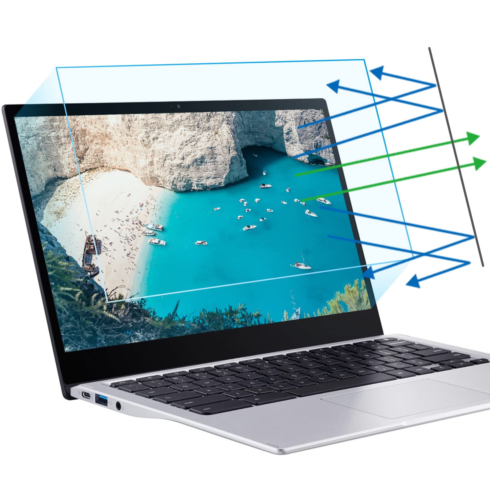 Buy now F FORITO 2-Pack 15.6 Inch Anti Blue Light Laptop Screen Protector, Eye Protection Anti Glare Matte Computer Screen Cover for 15.6" Laptop with 16:9 Aspect Ratio, Reduce Eye Strain and Touch Sensitive 14 Inch (Diagonal) - 16:10 Aspect Ratio Transparent at indiglob india