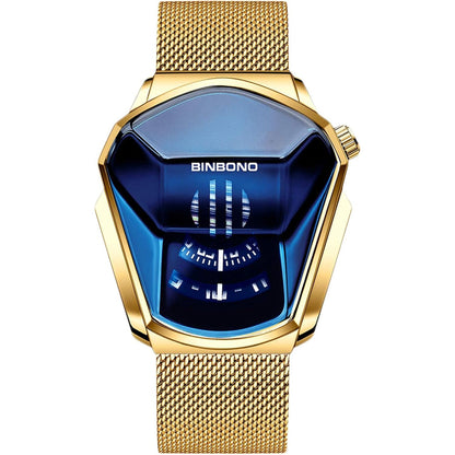 RORIOS Fashion Men's Watches Analog Quartz Watch Cool Creative Wristwatch with Stainless Steel Mesh Brecelet Sport Watch for Men