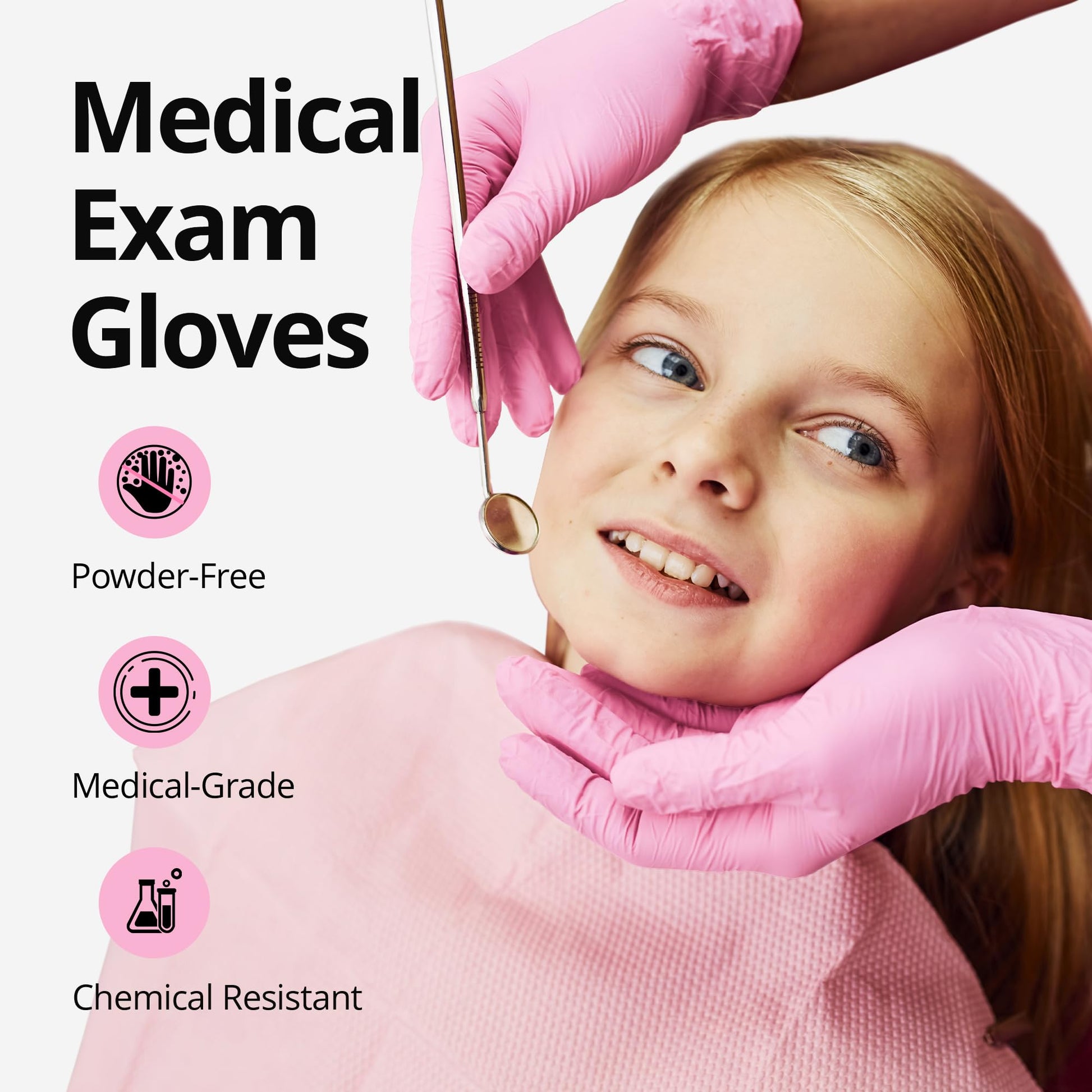 Buy now Pink Nitrile Gloves, 3-mil, Industrial Gloves Disposable Latex Free, for Cleaning & Esthetician, Rubber Powder-Free, 100-ct Box (Small) at indiglob india