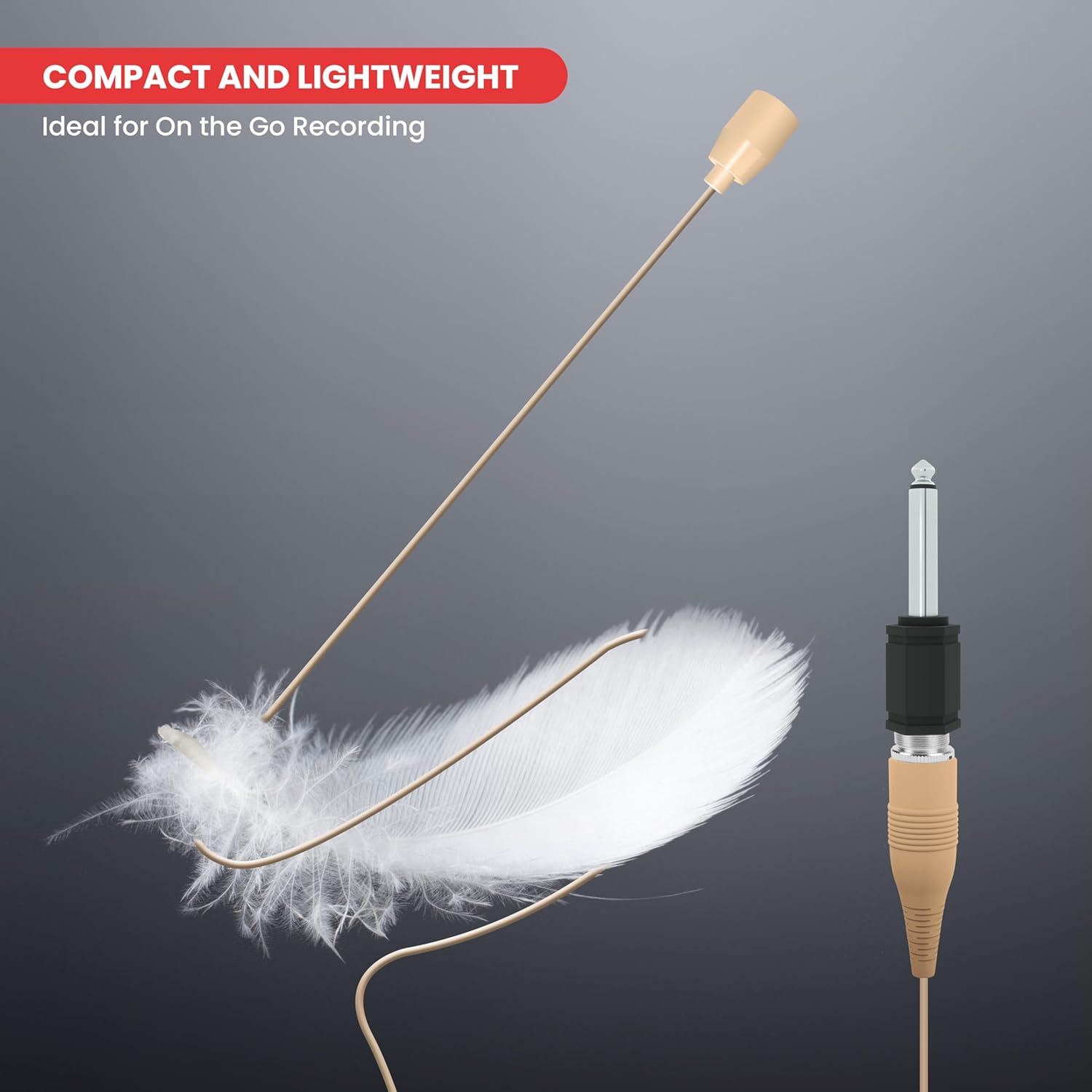 Buy now PYLE-PRO Over Ear Boom Microphone Headset - Professional Hands Free Omnidirectional Wired Audio Condenser Microphone Headset w/ 3.5mm / 1/4" Adapter, 1.2m Cable, and Windscreen - PMEM1 (Beige) at indiglob india