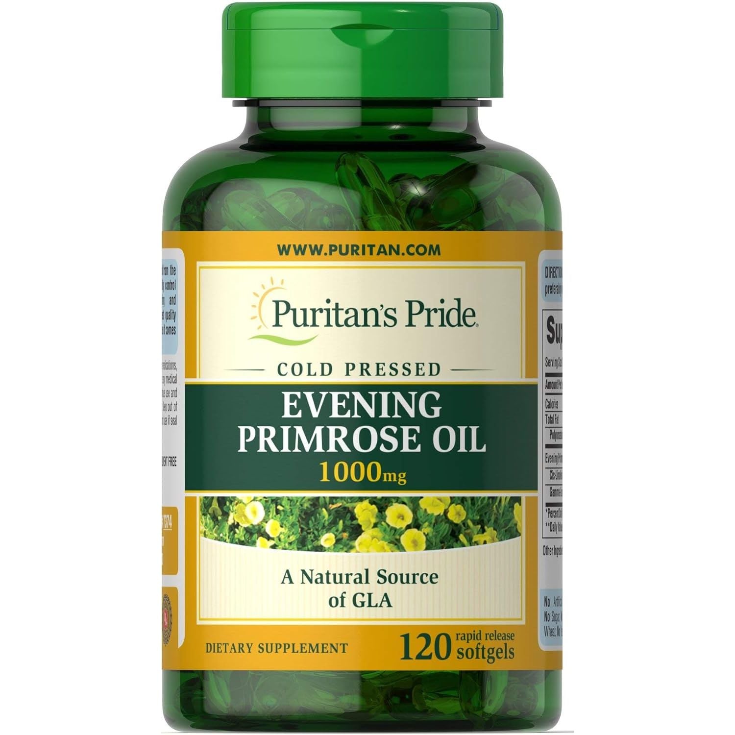 Buy now Puritans Pride Evening Primrose Oil 1000 Mg With Gla, 120 Count at indiglob india