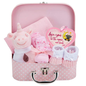 Buy now Baby Box Shop Baby Girl Gift Set - Pink Keepsake Box with 7 Essentials for Newborn Girl at indiglob india