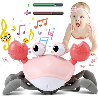 control future Crawling Crab Baby Toy - Infant Tummy Time Toys 3 4 5 6 7 8 9 10 11 12 Babies Boy 3-6 6-12 Learning Crawl 9-12 12-18 Walking Toddler 36 Months Old Music Development 1st Birthday Gifts