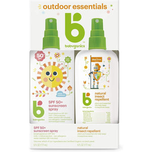 Babyganics 50 SPF Baby Sunscreen Spray and Bug Spray | Octinoxate & Oxybenzone Free | DEET Free, 6oz each, Combo 2 Pack