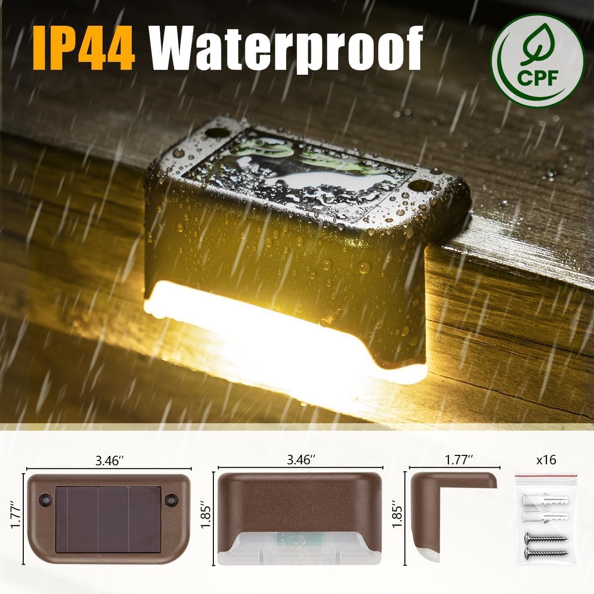 Buy now SOLPEX Solar Deck Lights Outdoor 16 Pack, Solar Step Lights Waterproof Led Solar lights for Outdoor Stairs, Step , Fence, Yard, Patio, and Pathway(Warm White) at indiglob india