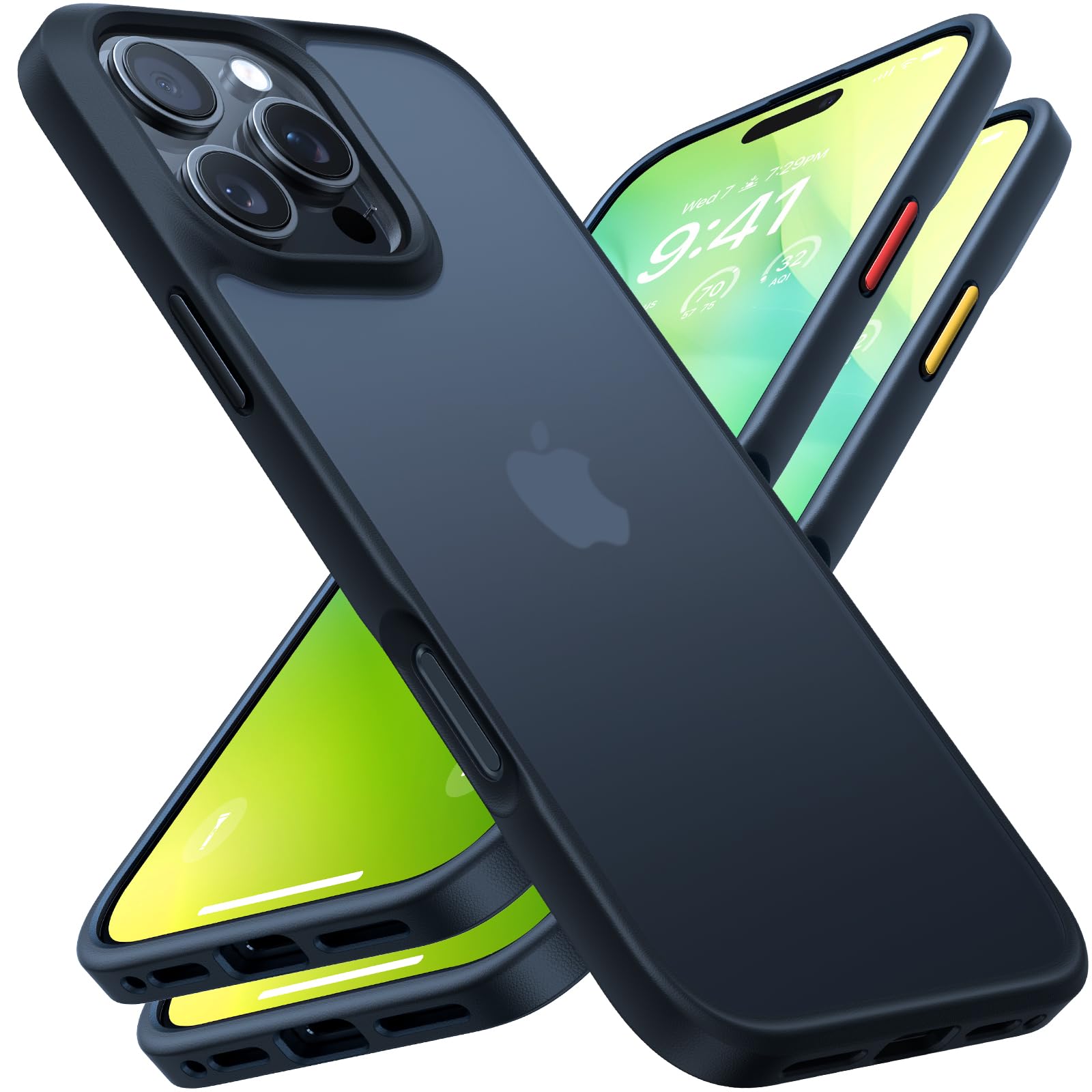 Buy now TORRAS Tough Shockproof for iPhone 13 Pro Case, [Military-Grade Drop Tested] Ultra-Durable Matte Hard PC Back with Soft Silicone Edge Slim Protective for iPhone 13 Pro Phone Case,Translucent Black at indiglob india