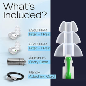 HearSafe Ear Plugs - High Fidelity Earplugs for Musician, Concert, Drummer, DJ & Clubbing - Reusable, Comfortable - Noise Protection, Cancelling (Standard Size)