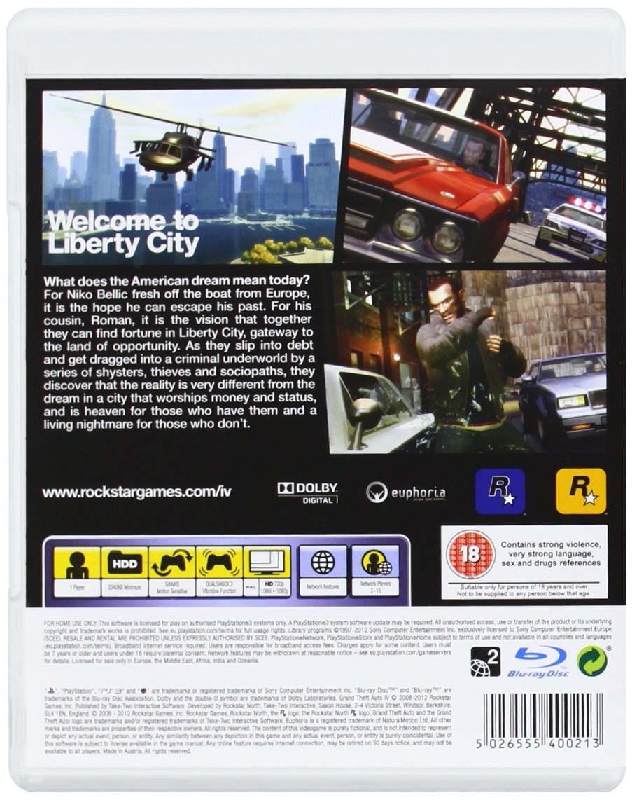 Buy now Grand Theft Auto IV (PS3) at indiglob india