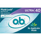 o.b. Tampons No Applicator, Fragrance-Free - 40ct | Applicator-Free Tampons Ultra, Feminine Care, ob Tampon Ultra, Period Products