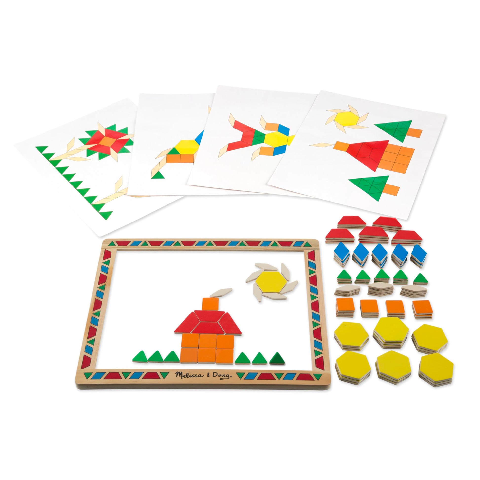 Buy now Melissa & Doug Deluxe Wooden Magnetic Pattern Blocks Set - Educational Toy with 120 Magnets and Carrying Case, Multi/None, 1 EA, English Only. at indiglob india