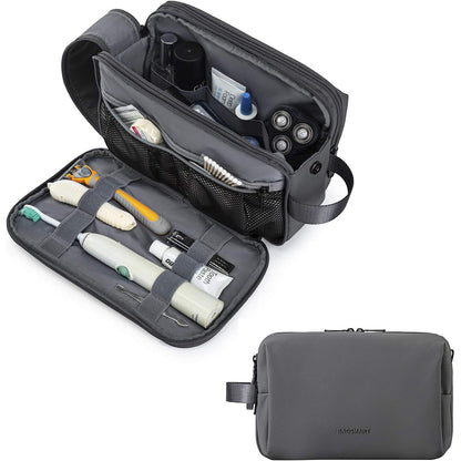 BAGSMART Toiletry Bag for Men, Travel Toiletry Organizer Dopp Kit Water-resistant Shaving Bag for Toiletries Accessories, Door Room Essentials, Black-medium