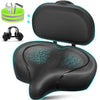 Bicycle Seat, Bike Seat for Women Men Extra Comfort Wide, Oversized Comfortable Seats Saddle for Peloton Bikes, Fit for Exercise Bikes, Electric Bikes, Mountain Bikes, Cruiser Bikes - Backrest Black