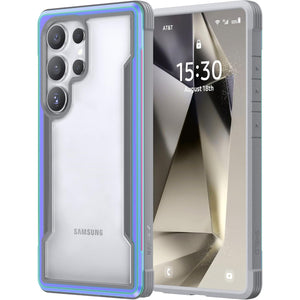 RAPTIC Shield Crystal Case for Samsung Galaxy S24 Ultra, [13FT Mil-Grade Drop Protection], [Not Yellowing Tech], Durable Anodized Shockproof Aluminum Frame Slim Samsung S24 Ultra Case, Iridescent
