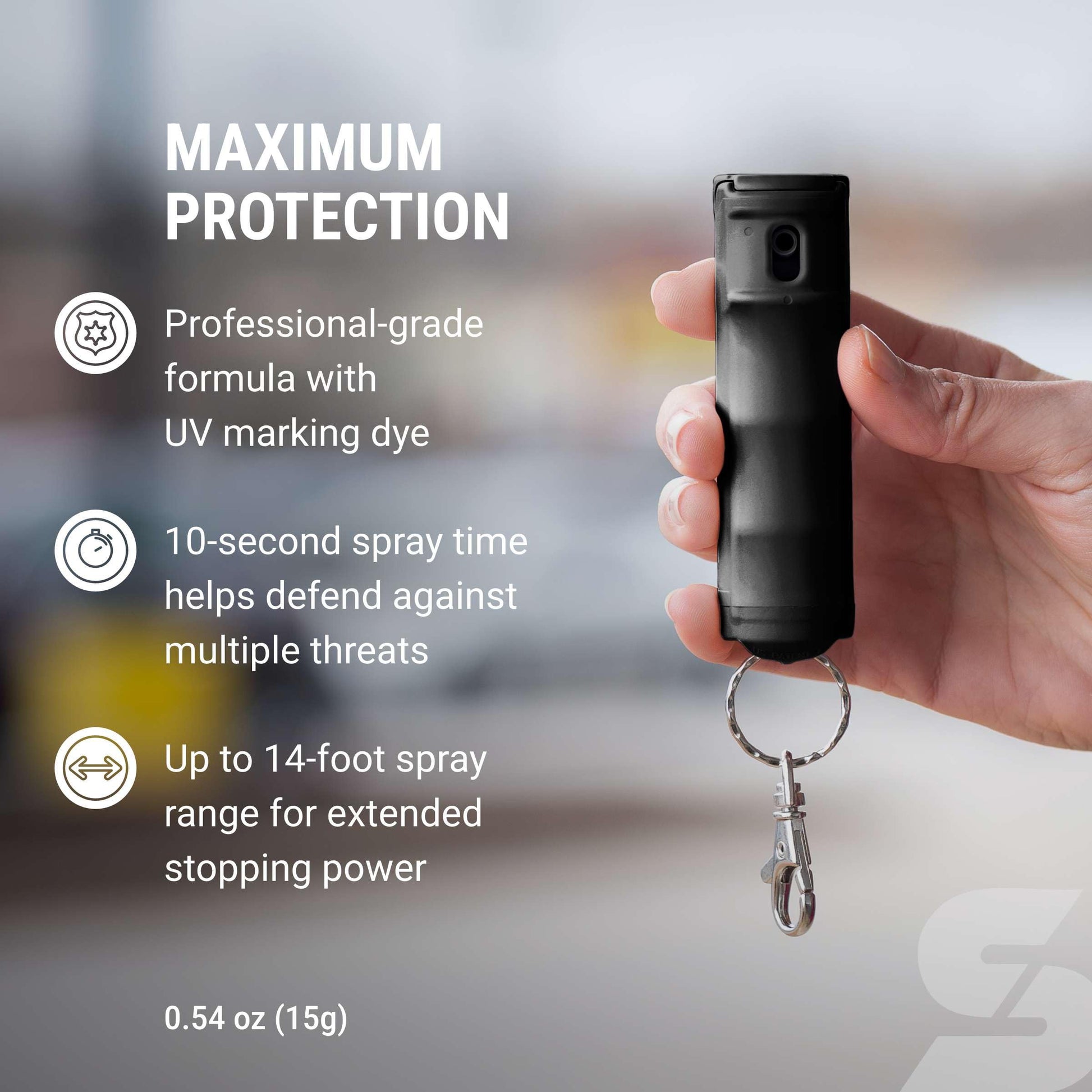 Buy now Sabre Pepper Gel - Fast Flip Top, Snap-Clip Keychain, Easy to Use & Carry, Maximum Police Strength OC Spray with UV Dye for Self Defense, 10 Second Spray Time, Finger Grip for Faster Aim, 0.54 fl oz at indiglob india