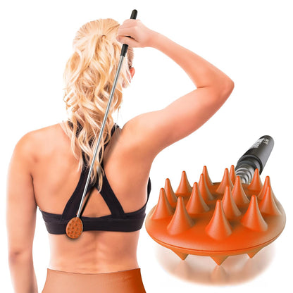 Cactus Scratcher Extendable Telescopic Back Scratcher - Extends 29" Long Double Sided Retractable Scratching Tool for Hand, Neck, Head, and Body - Universal Gift for Family, Pets, and Friends, Black