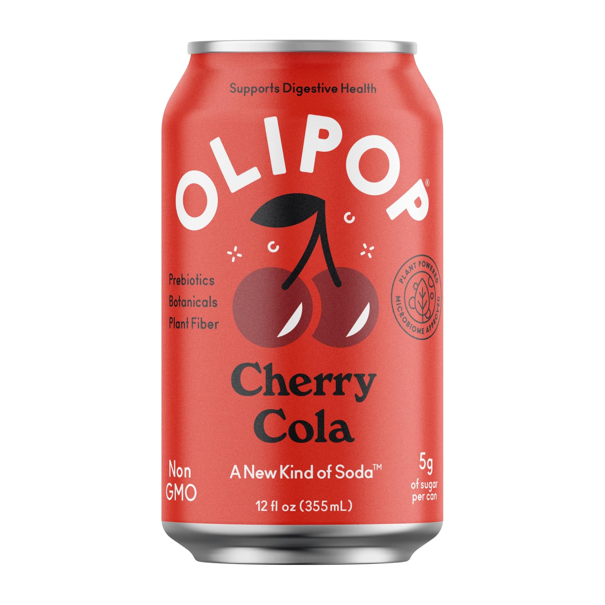 Buy now OLIPOP Prebiotic Soda Pop, Cherry Cola, Prebiotics, Botanicals, Plant Fiber, 12 fl oz (4 Cans) at indiglob india