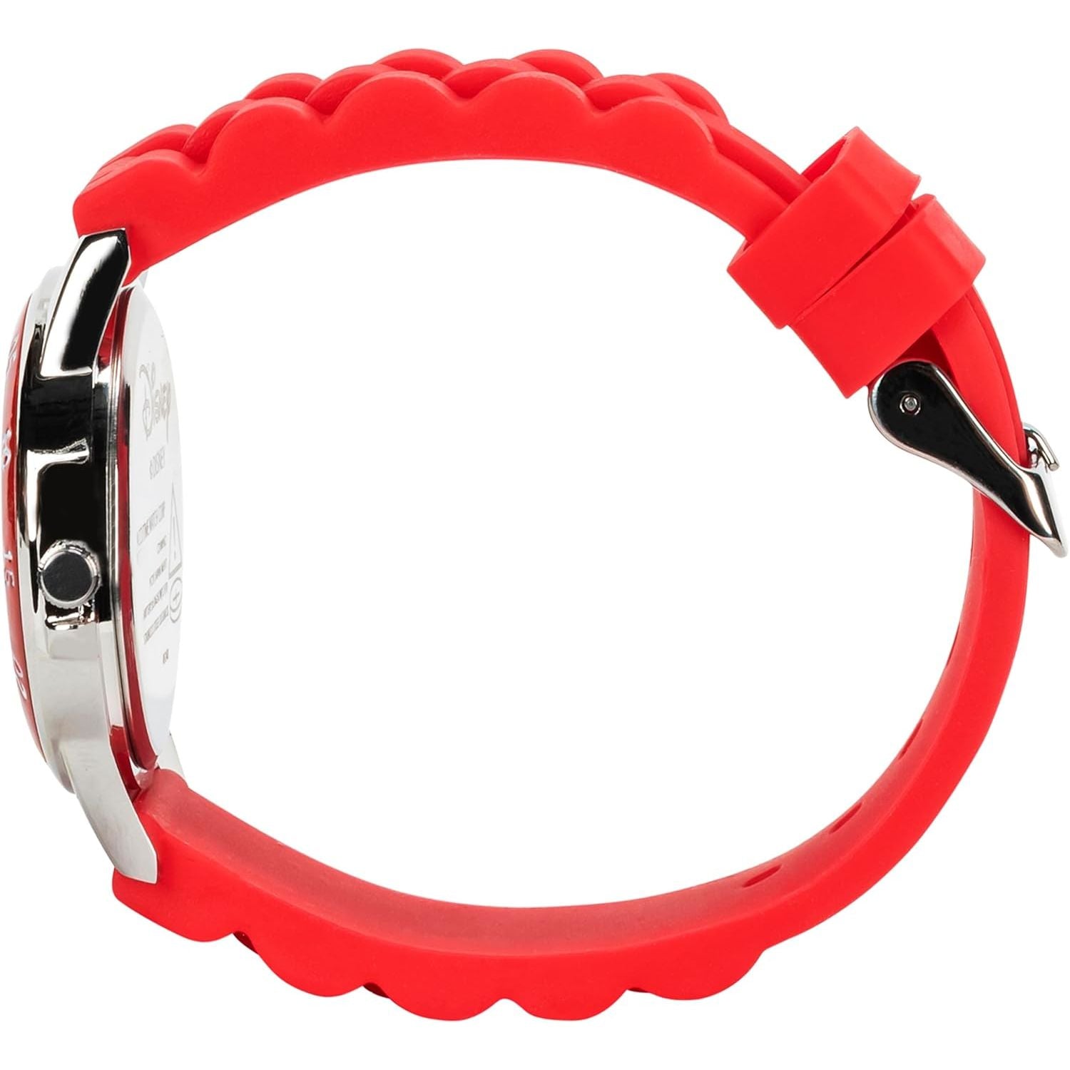 Buy now Disney Pixar Cars Kids' Time-Teaching Watch – Lightning McQueen Design with Red Silicone Strap, Easy-to-Read Dial, and Adjustable Fit for Wrists 5.5" to 8" at indiglob india