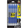 Pilot G2 Premium Gel Roller Pens, Fine Point 0.7 mm, Blue Ink Pens Fine Point, Pack of 5 - Ideal for School, Journaling, and Office Writing - Blue