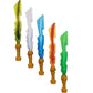 2013 LEGO Ninjago Ninja Elemental Blades - Custom Assortment of 5 Elemental Blades with Pearl Gold Hilts - Earth, Fire, Ice, Lightning and One for Lloyd The Green Ninja