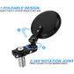 MICTUNING Universal Motorcycle Mirrors - 3 Inch Round Folding Bar End Side Mirror Compatible with Honda, Scooter, Suzuki, Yamaha, Kawasaki, Victory and More