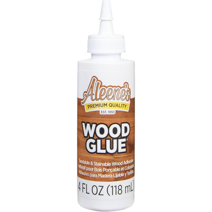 Aleene's DIY Wood Glue, Sandable, Stainable, Paintable Wood Bond, Permanent Hold, Nontoxic, Fast Drying, 4 fl oz