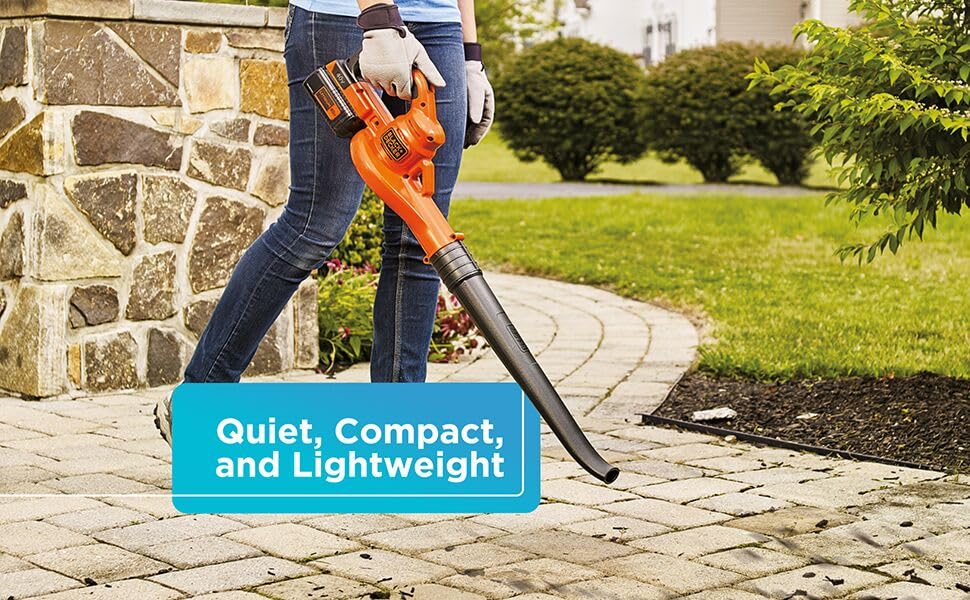 Buy now BLACK+DECKER Cordless Leaf Blower, 40V MAX , Leaf Blower Cordless with Battery and Charger, 125 MPH Air Speed, Lightweight Handheld Yard Sweeper (LSW40C) at indiglob india