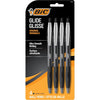 BIC Glide Blue Retractable Ballpoint Pens, Medium Point (1.0mm), 2-Count Pack, Ultra Smooth Writing Blue Pens - Black