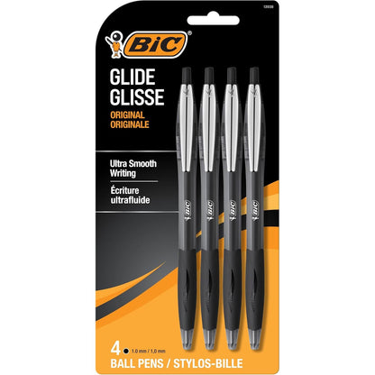 BIC Glide Blue Retractable Ballpoint Pens, Medium Point (1.0mm), 2-Count Pack, Ultra Smooth Writing Blue Pens