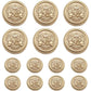 14 Pieces Black Gold Metal Blazer Button Set 15mm 20mm for Blazers, Suits, Sport Coats, Uniform, Jackets (MBM22)