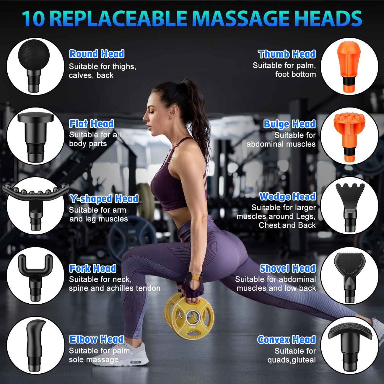 Buy now TOLOCO Massage Gun, Deep Tissue Back Massage for Athletes for Pain Relief, Percussion Massager with 10 Massages Heads & Silent Brushless Motor, Valentines Day Gifts for Him Her, Black at indiglob india